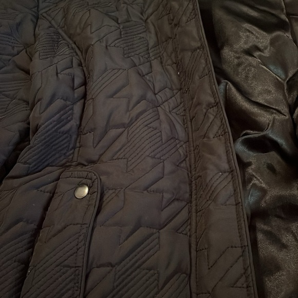 Weathercast Black Houndstooth Quilted Jacket with Hideaway Hood - Picture 6 of 16